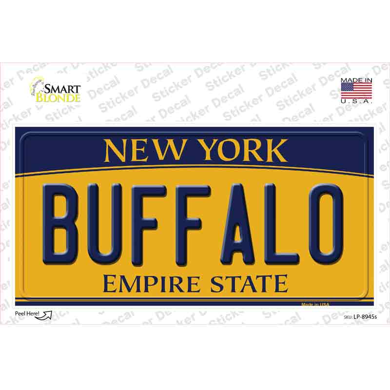 LP-8945s-M Buffalo   York Novelty Sticker Decal, Medium