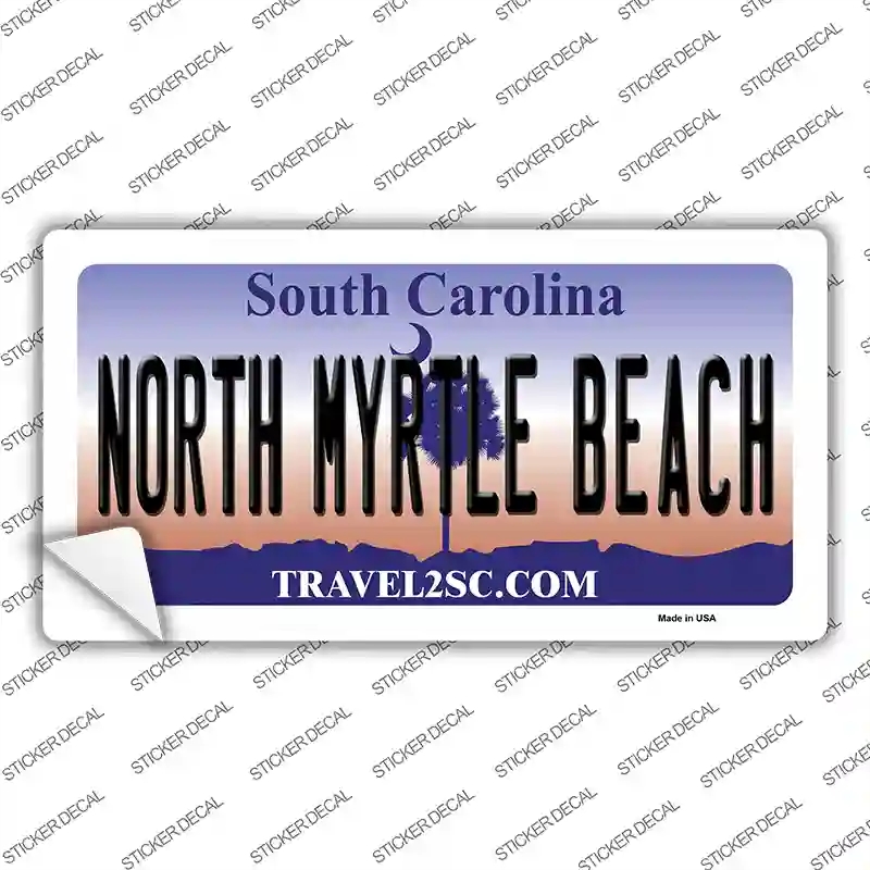 LP-9108s-XL North Myrtle Beach State Background Novelty Sticker Decal, Extra Large