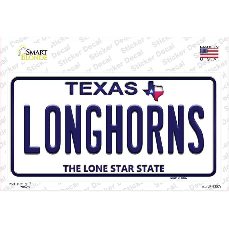 LP-9357s-M Longhorn Texas Novelty Sticker Decal, Medium