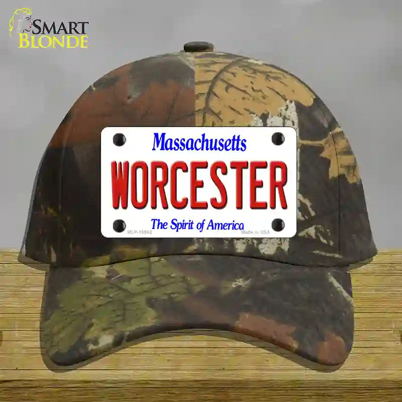 HAT06-MLP-10982 Worcester Massachusetts Novelty License Plate Hat, Cotton - Camouflage