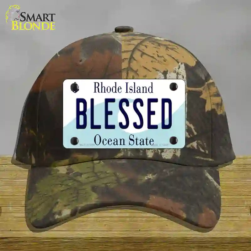 HAT06-MLP-11215 Blessed Rhode Island State Novelty License Plate Hat, Cotton - Camoflauge