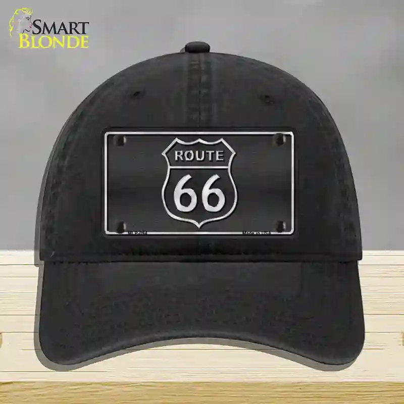 HAT07-MLP-094 Route 66 Shield Novelty License Plate Hat, Unconstructed Cotton - Black