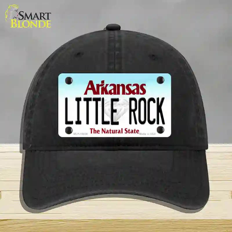HAT07-MLP-10026 Little Rock Arkansas Novelty License Plate Hat, Unconstructed Cotton - Black