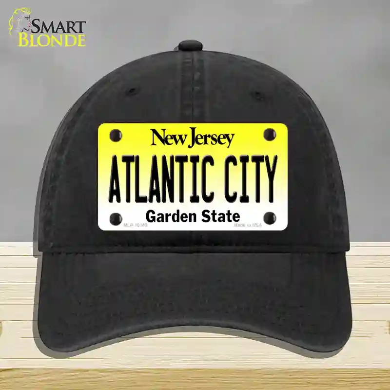 HAT07-MLP-10149 Atlantic City   Jersey Novelty License Plate Hat, Unconstructed Cotton - Black