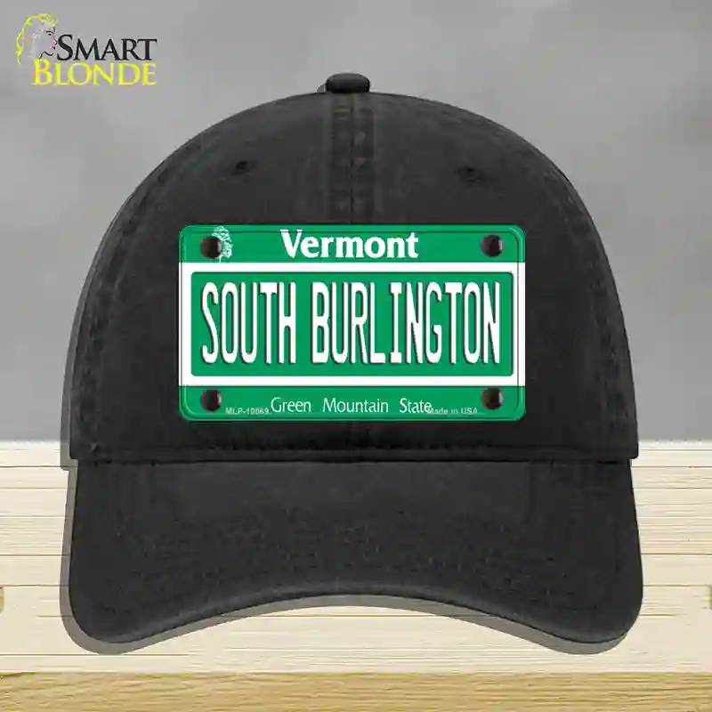 HAT07-MLP-10669 South Burlington Vermont Novelty License Plate Hat, Unconstructed Cotton - Black
