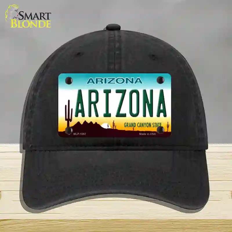 HAT07-MLP-1067 Arizona Novelty License Plate Hat, Unconstructed Cotton - Black