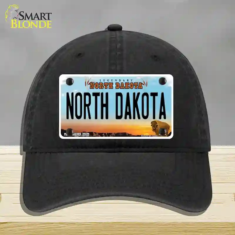 HAT07-MLP-10700 North Dakota Legendary Novelty License Plate Hat, Unconstructed Cotton - Black