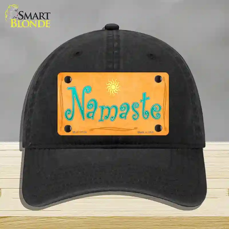 HAT07-MLP-10744 Namaste Novelty License Plate Hat, Unconstructed Cotton - Black