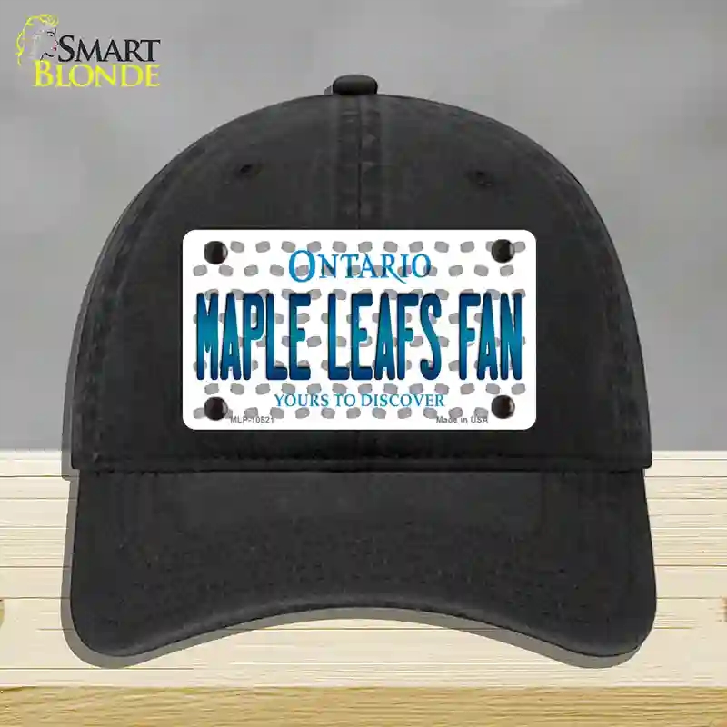 HAT07-MLP-10821 Maple Leafs Fan Ontario Novelty License Plate Hat, Unconstructed Cotton - Black