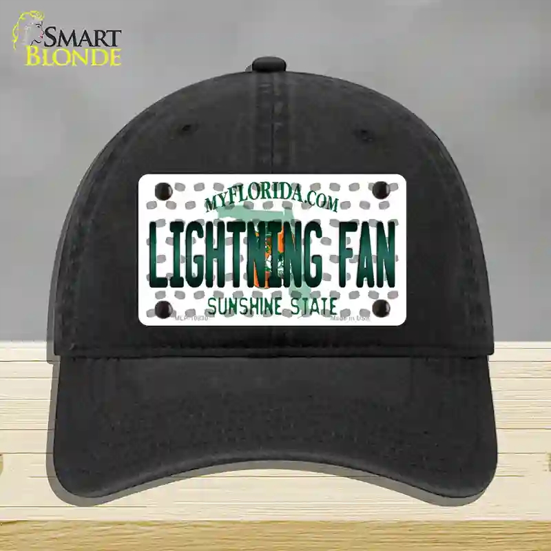 HAT07-MLP-10830 Lightning Fan Florida Novelty License Plate Hat, Unconstructed Cotton - Black