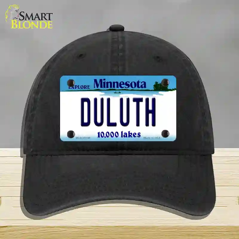 HAT07-MLP-11039 Duluth Minnesota State Novelty License Plate Hat, Unconstructed Cotton - Black