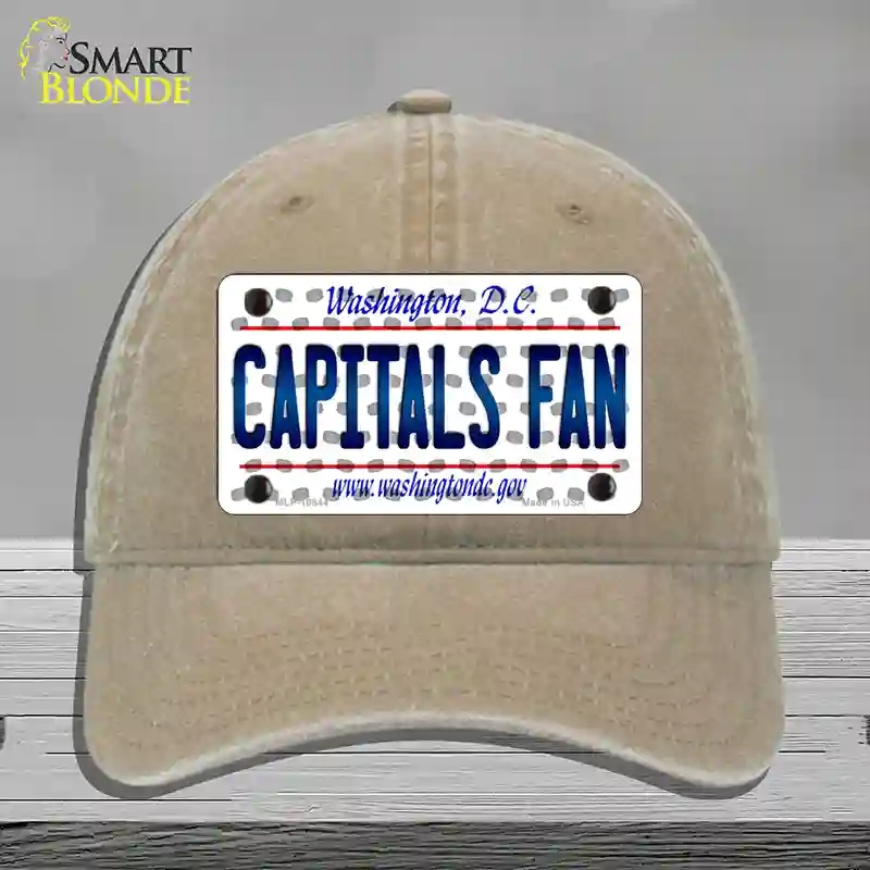HAT09-MLP-10844 Capitals Fan Washington DC Novelty License Plate Hat, Unconstructed Cotton - Khaki