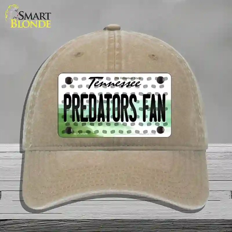 HAT09-MLP-10846 Predators Fan Tennessee Novelty License Plate Hat, Unconstructed Cotton - Khaki