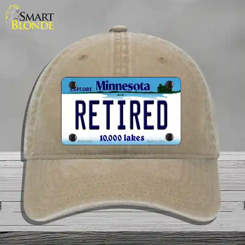 HAT09-MLP-11060 Retired Minnesota State Novelty License Plate Hat, Unconstructed Cotton - Khaki