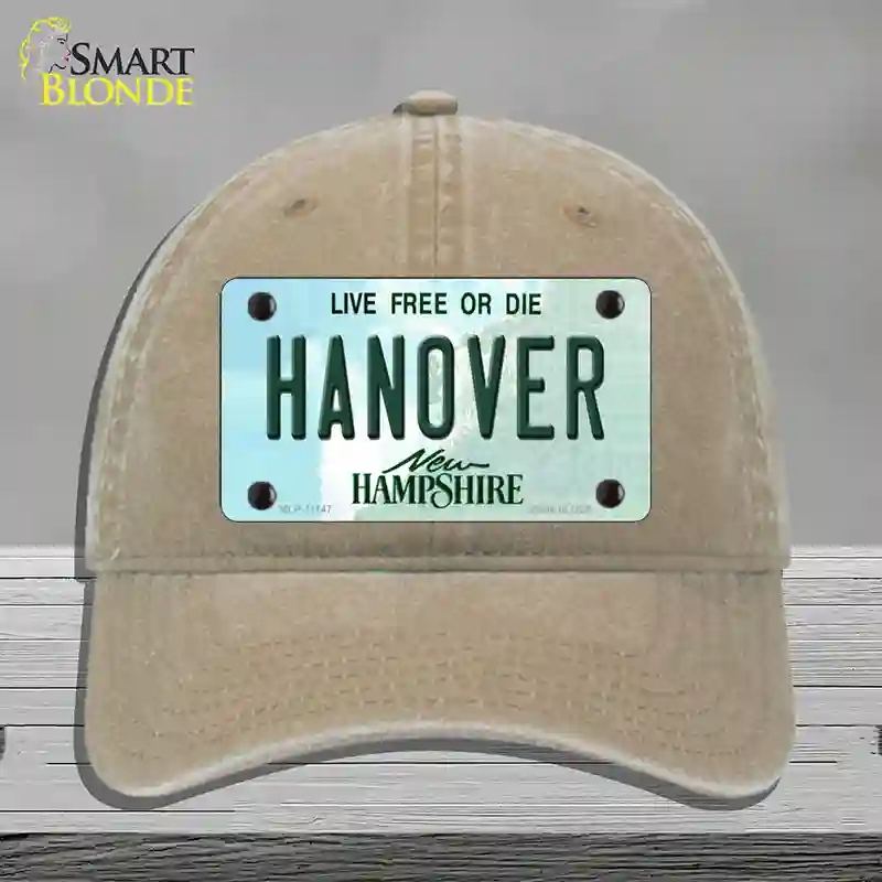 HAT09-MLP-11147 Hanover   Hampshire State Novelty License Plate Hat, Unconstructed Cotton - Khaki