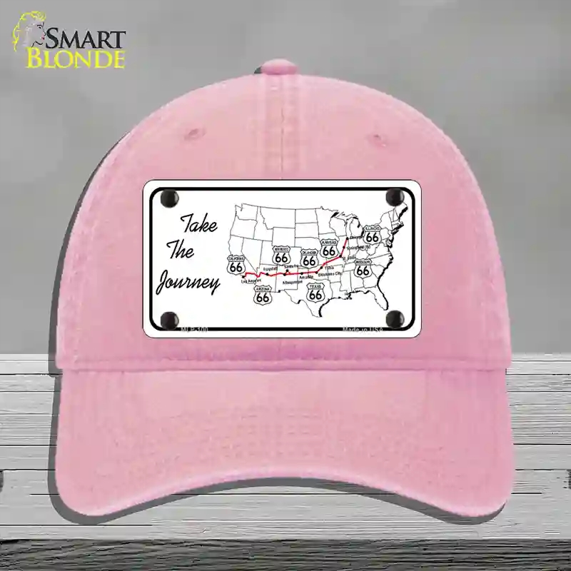 HAT12-MLP-100 Take the Journey Novelty License Plate Hat, Unconstructed Cotton - Pink