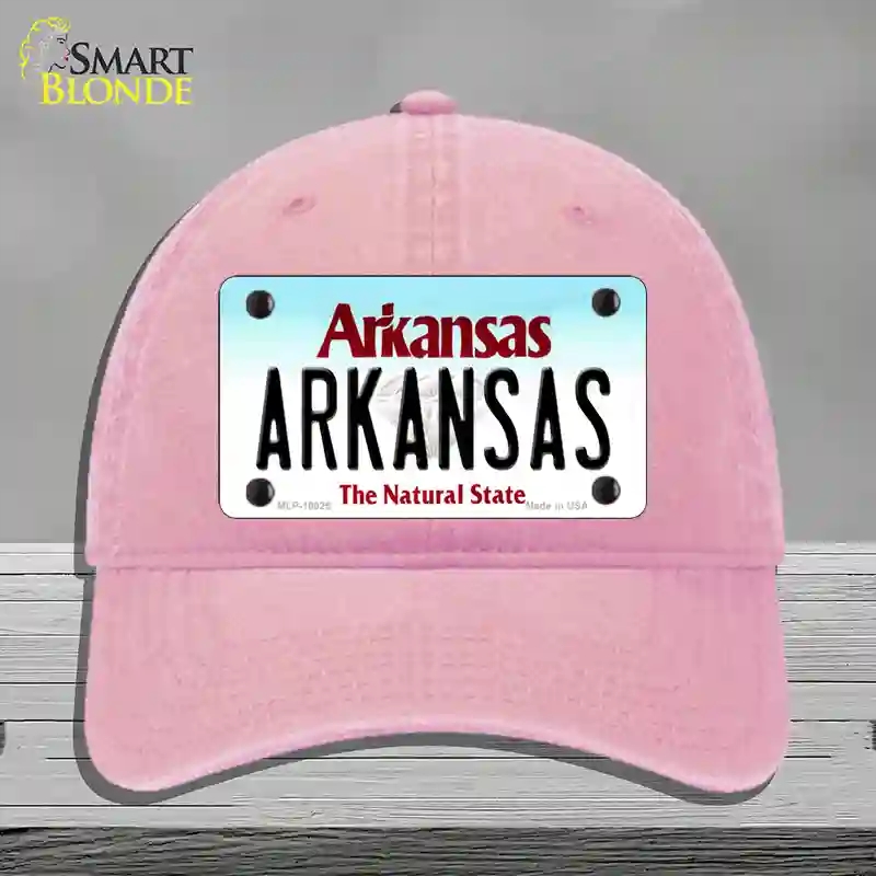 HAT12-MLP-10025 Arkansas Diamond Novelty License Plate Hat, Unconstructed Cotton - Pink
