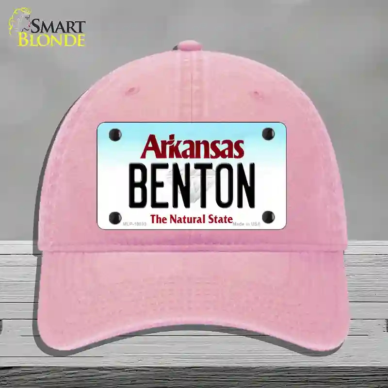 HAT12-MLP-10033 Benton Arkansas Novelty License Plate Hat, Unconstructed Cotton - Pink