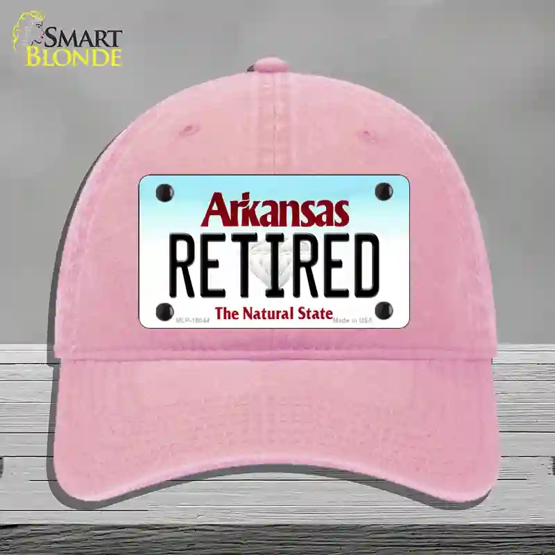 HAT12-MLP-10044 Retired Arkansas Novelty License Plate Hat, Unconstructed Cotton - Pink