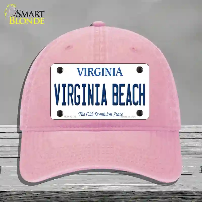 HAT12-MLP-10105 Virginia Beach Novelty License Plate Hat, Unconstructed Cotton - Pink