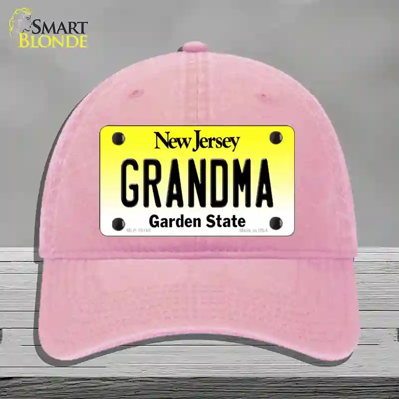HAT12-MLP-10160 Grandma   Jersey Novelty License Plate Hat, Unconstructed Cotton - Pink