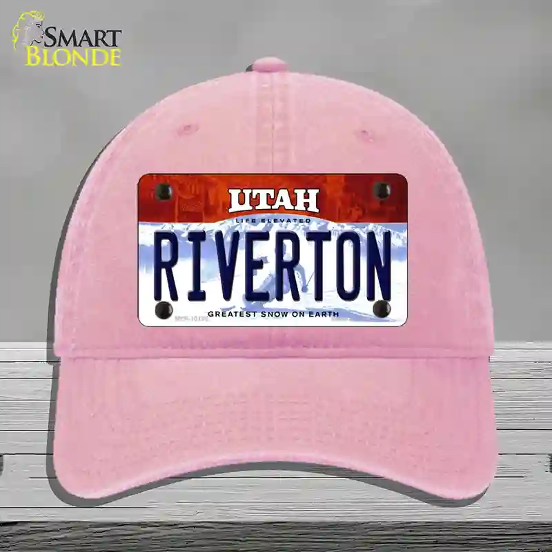 HAT12-MLP-10195 Riverton Utah Novelty License Plate Hat, Unconstructed Cotton - Pink