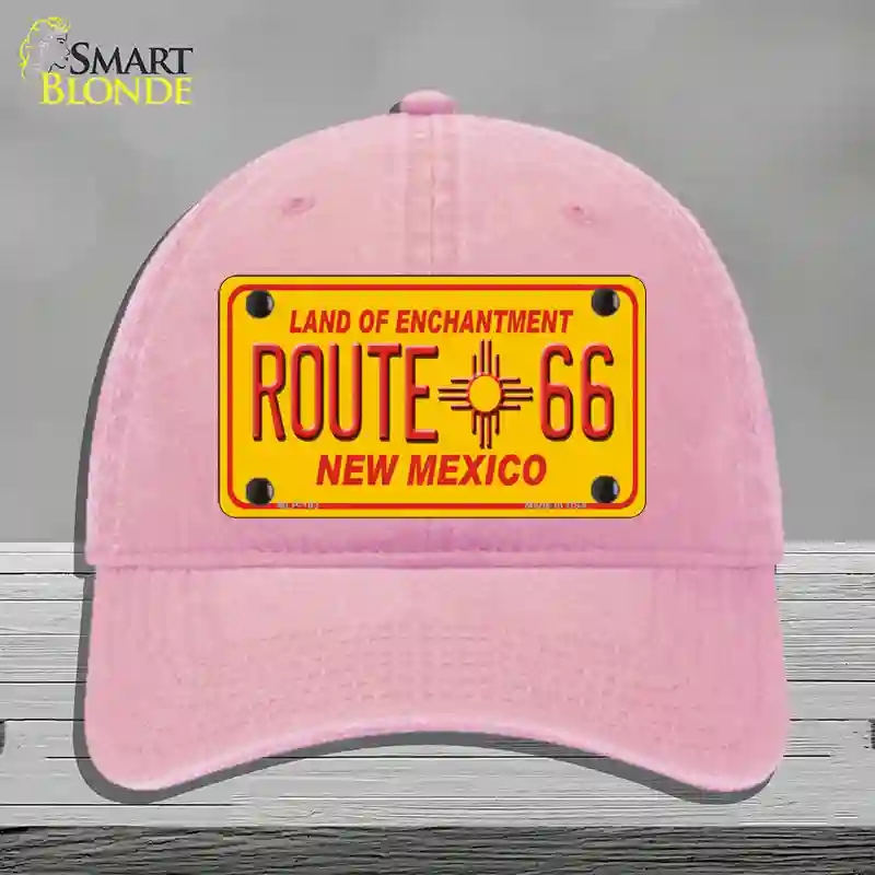 HAT12-MLP-103 Route 66   Mexico Novelty License Plate Hat, Unconstructed Cotton - Pink