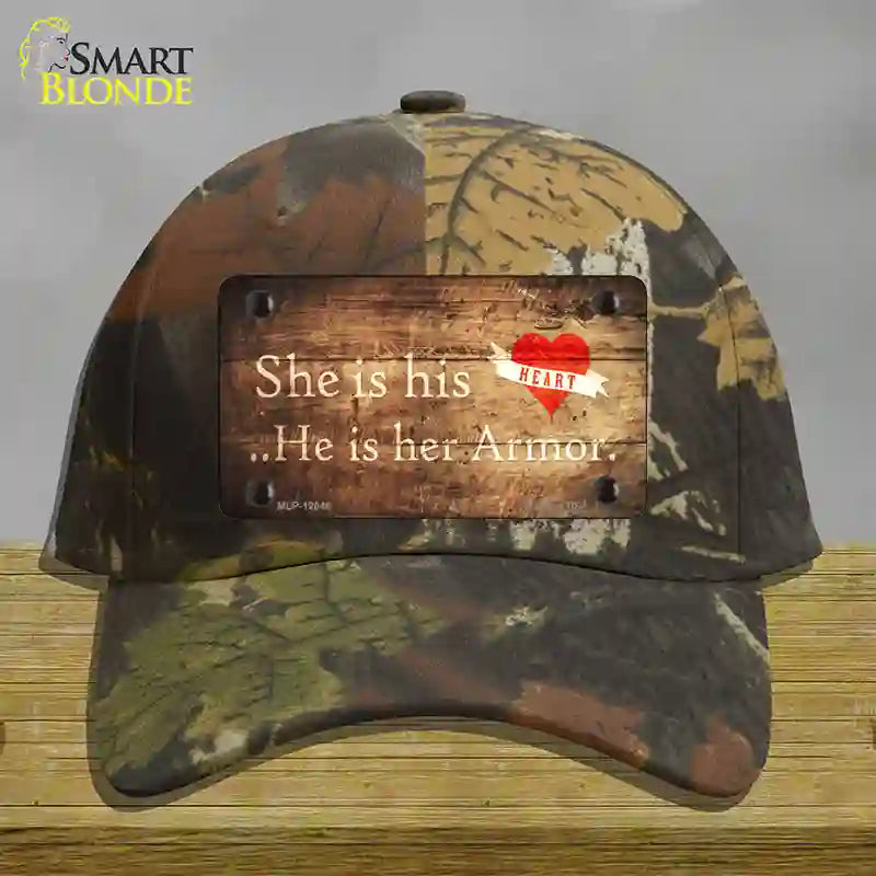 HAT06-MLP-12046 His Heart Her Armor Novelty License Plate Hat, Cotton - Camoflauge