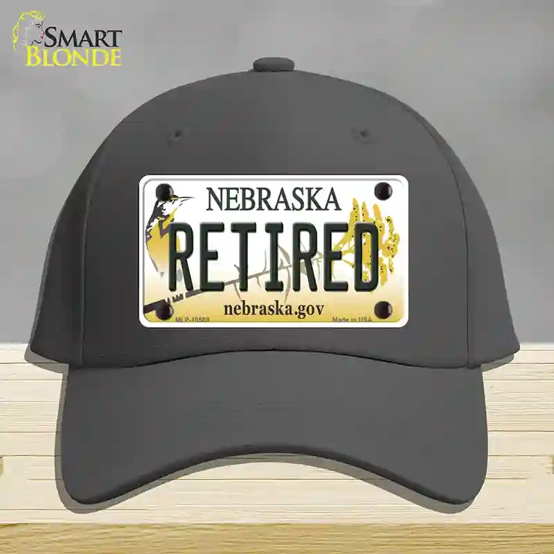 HAT04-MLP-10588 Retired Nebraska Novelty License Plate Hat, Cotton - Charcoal