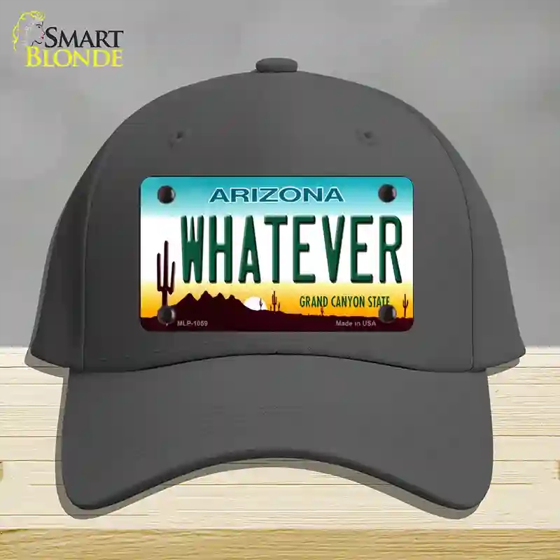 HAT04-MLP-1059 Whatever Arizona Novelty License Plate Hat, Cotton - Charcoal