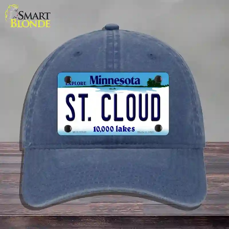 HAT11-MLP-11040 St Cloud Minnesota State Novelty License Plate Hat, Unconstructed Cotton - Navy