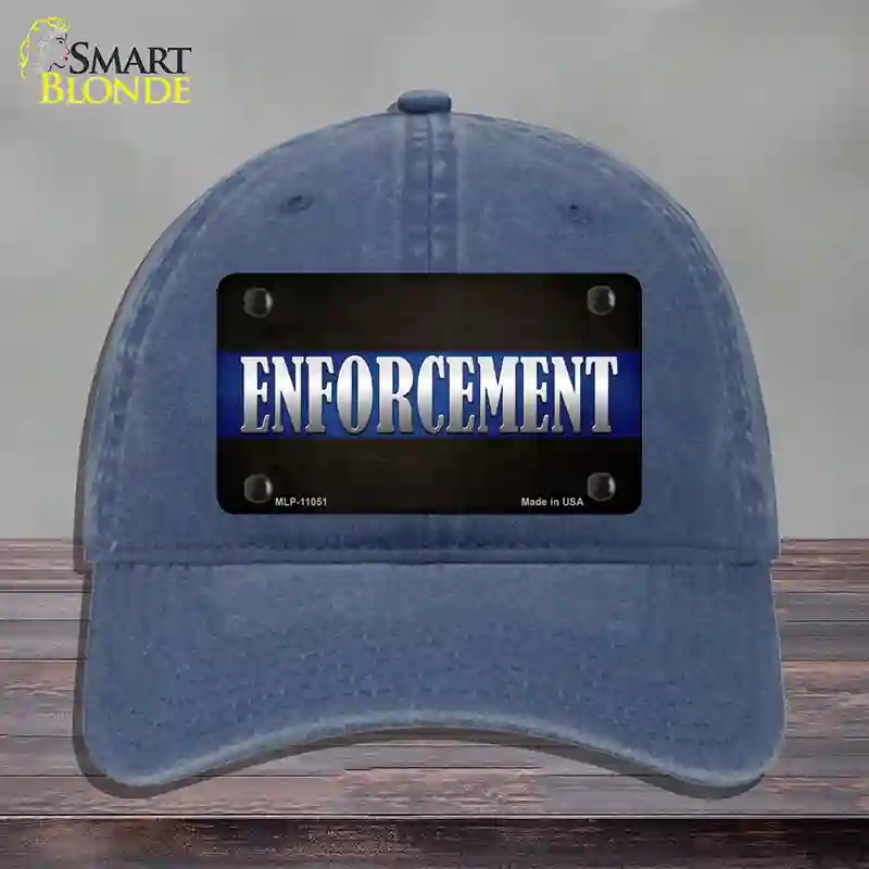 HAT11-MLP-11051 Enforcement Novelty License Plate Hat, Unconstructed Cotton - Navy