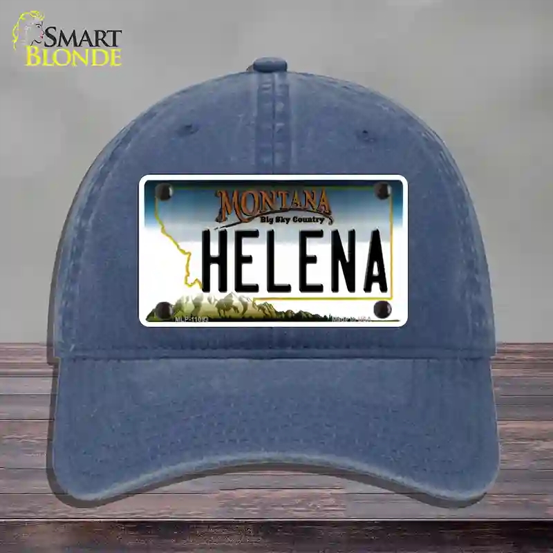 HAT11-MLP-11093 Helena Montana State Novelty License Plate Hat, Unconstructed Cotton - Navy