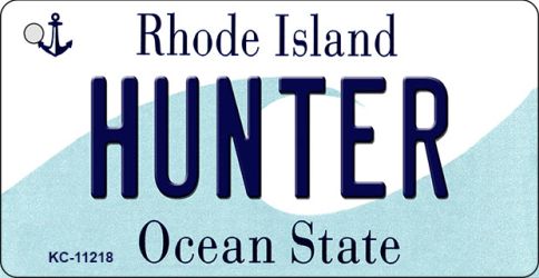 KC-11218 1.5 x 3 in. Hunter Rhode Island License Plate Novelty Key Chain