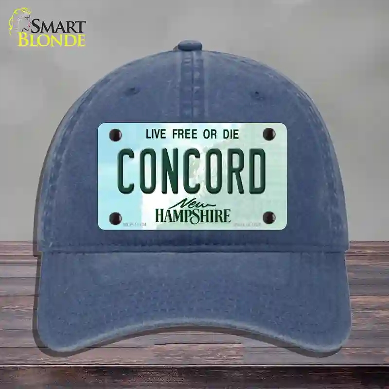 HAT11-MLP-11134 Concord   Hampshire State Novelty License Plate Hat, Unconstructed Cotton - Navy