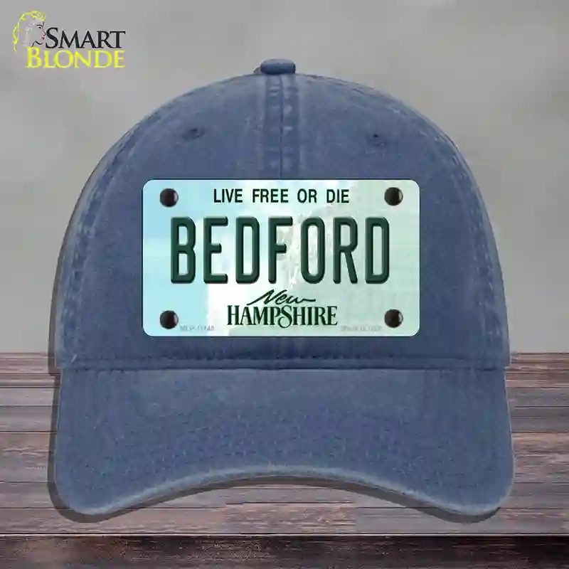 HAT11-MLP-11140 Bedford   Hampshire State Novelty License Plate Hat, Unconstructed Cotton - Navy