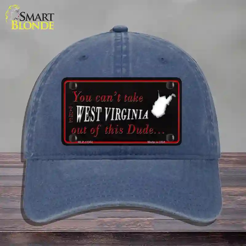 HAT11-MLP-11302 West Virginia Dude Novelty License Plate Hat, Unconstructed Cotton - Navy