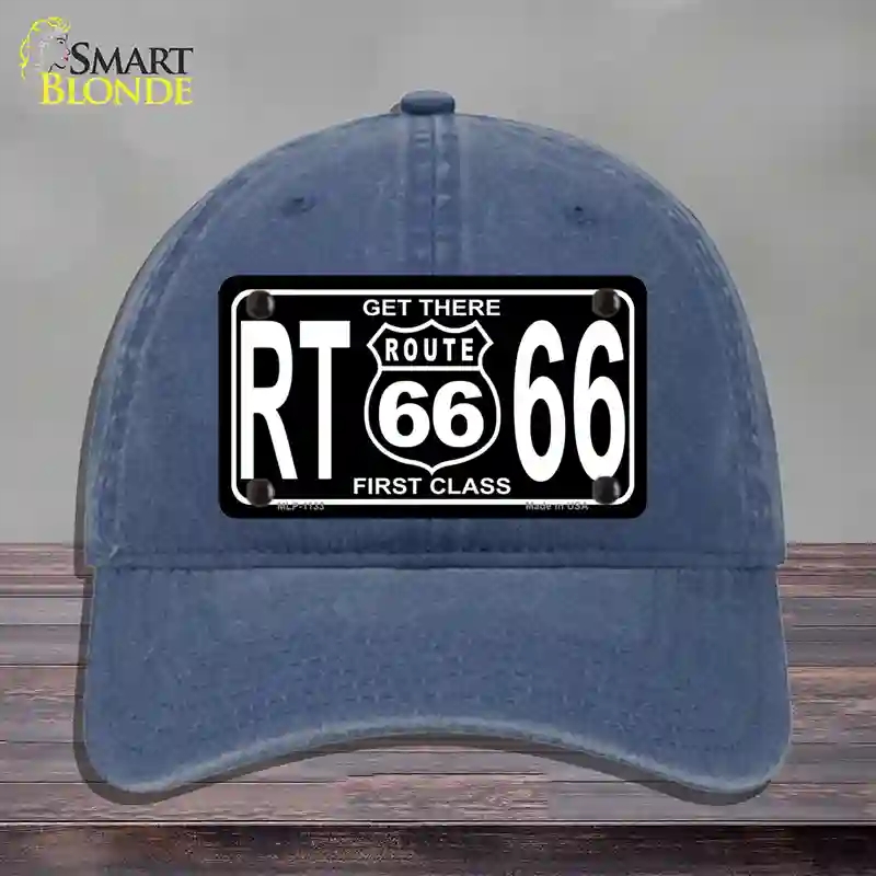 HAT11-MLP-1133 Get There 1st Class Novelty License Plate Hat, Unconstructed Cotton - Navy