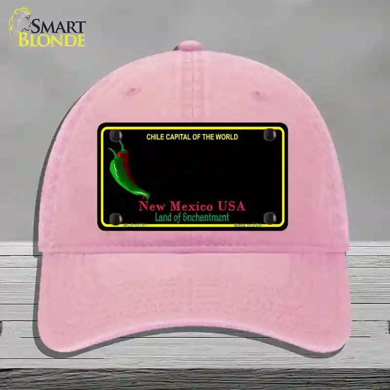 HAT12-MLP-11751   Mexico Blank Black State Novelty License Plate Hat, Unconstructed Cotton - Pink