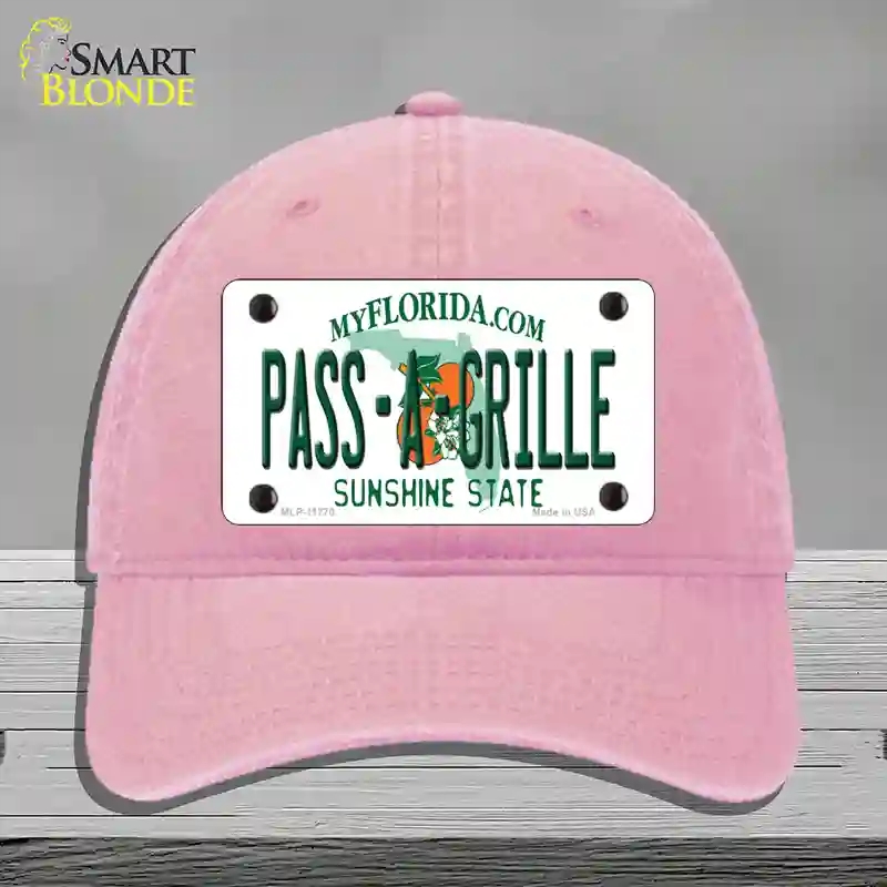 HAT12-MLP-11770 Pass a Grille Florida Novelty License Plate Hat, Unconstructed Cotton - Pink