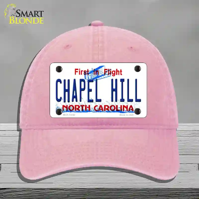 HAT12-MLP-11838 Chapel Hill North Carolina Novelty License Plate Hat, Unconstructed Cotton - Pink
