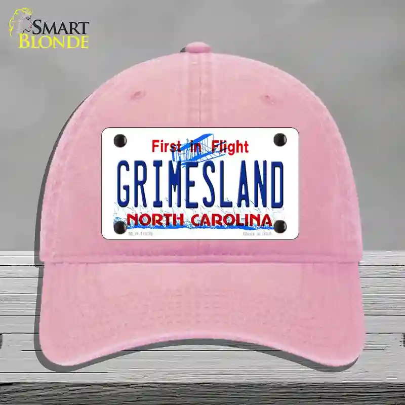 HAT12-MLP-11839 Grimesland North Carolina Novelty License Plate Hat, Unconstructed Cotton - Pink
