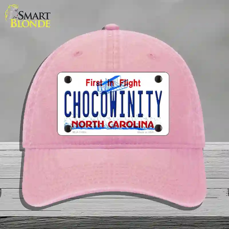 HAT12-MLP-11854 Chocowinity North Carolina Novelty License Plate Hat, Unconstructed Cotton - Pink