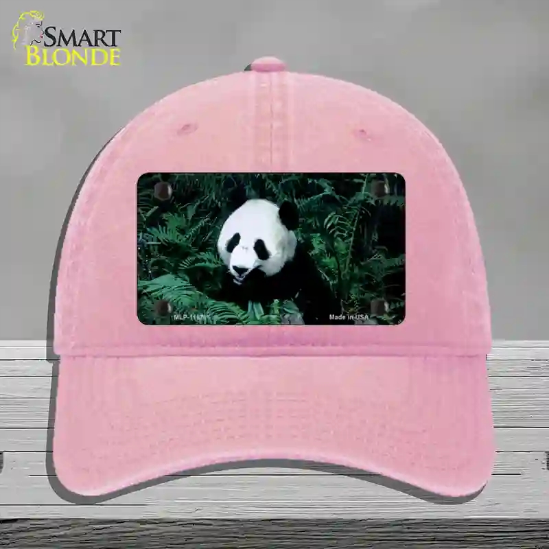 HAT12-MLP-1187 Panda Bear Novelty License Plate Hat, Unconstructed Cotton - Pink