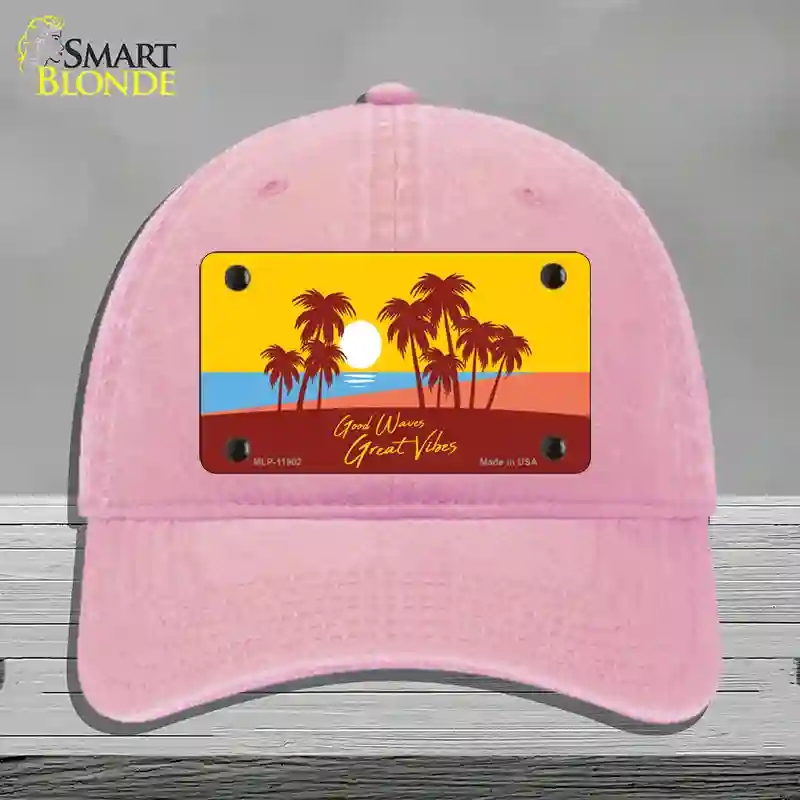 HAT12-MLP-11902 Good Waves Great Novelty License Plate Hat, Unconstructed Cotton - Pink
