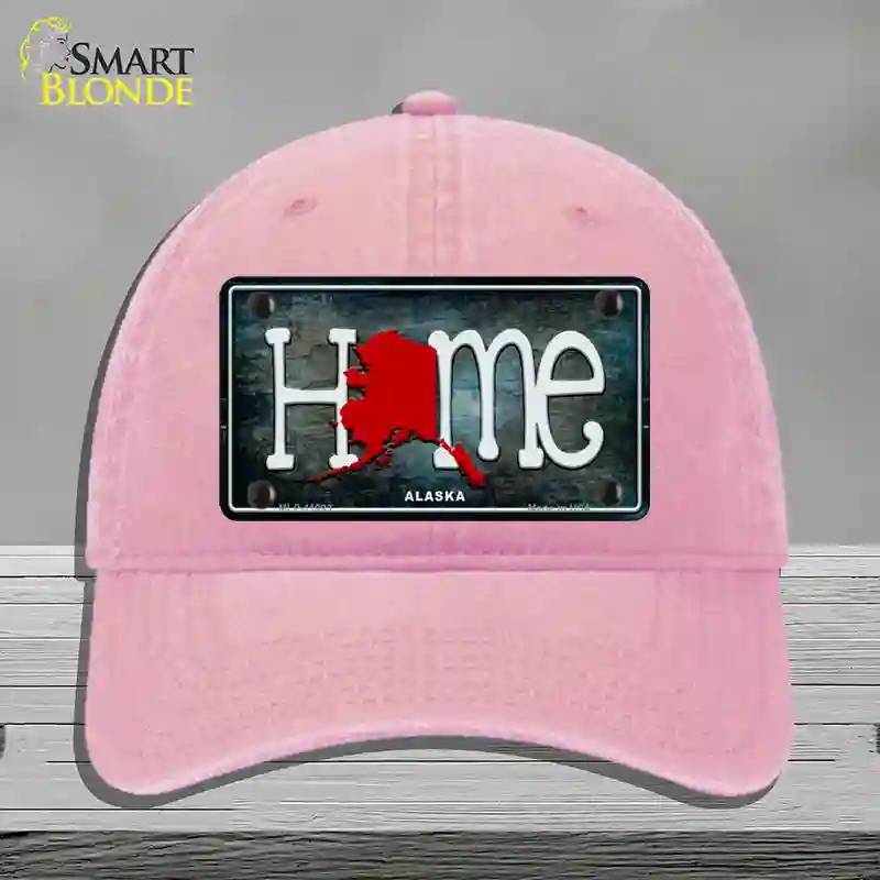 HAT12-MLP-11993 Alaska Home State Outline Novelty License Plate Hat, Unconstructed Cotton - Pink