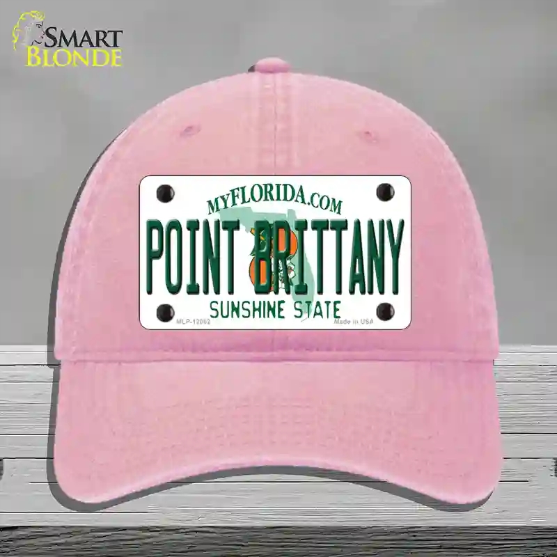 HAT12-MLP-12062 Florida Point Brittany Novelty License Plate Hat, Unconstructed Cotton - Pink