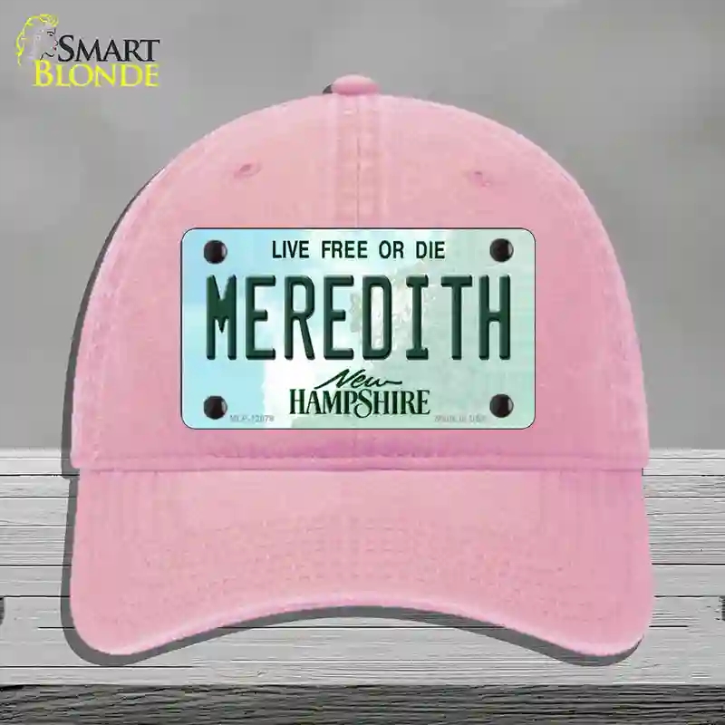 HAT12-MLP-12078 Meredith   Hampshire State Novelty License Plate Hat, Unconstructed Cotton - Pink