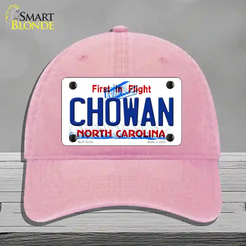 HAT12-MLP-12110 Chowan North Carolina State Novelty License Plate Hat, Unconstructed Cotton - Pink