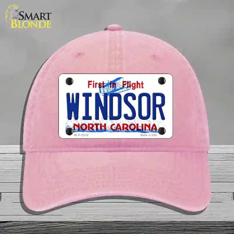 HAT12-MLP-12115 Windsor North Carolina State Novelty License Plate Hat, Unconstructed Cotton - Pink